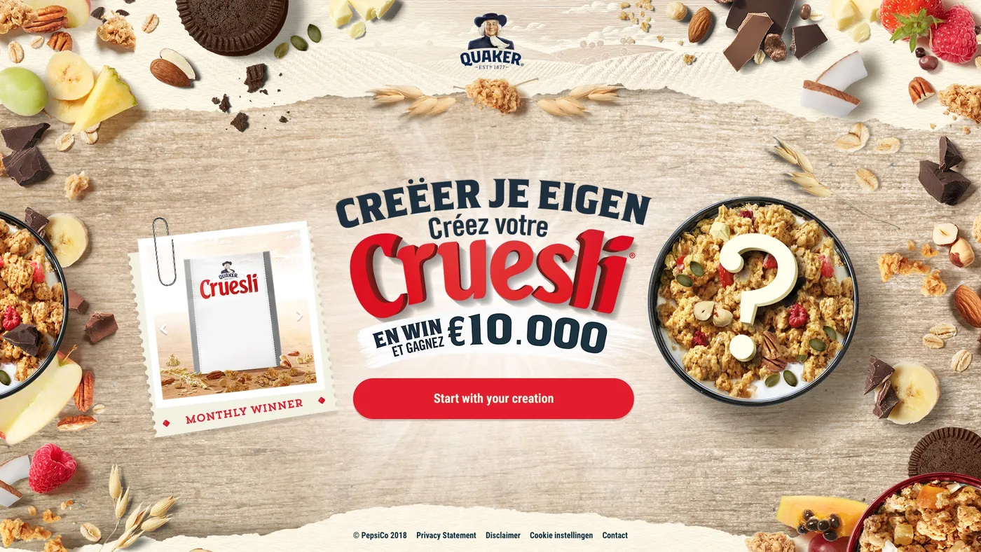 Winactiesite voor Cruesli (PepsiCo) voor Cruesli (Quaker / PepsiCo)
